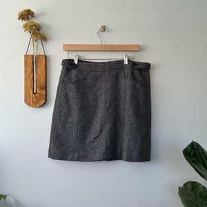 Madewell Houndstooth Wool Skirt